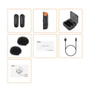 COMICA Vimo S-MI ブラック ワイヤレスマイク ラベリアマイク ノイズキャンセリング モニター 2.4GHz 伝送距離200m  iPhone iPad MFI認定 充電ケース付き 国内正規品